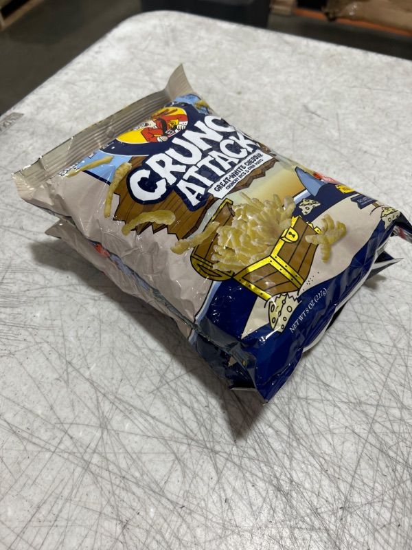 Photo 1 of 2 PACK - Pirate's Booty Crunch Attack, White Cheddar Cheese Puffs, Gluten Free, Crunchy Snack for Kids, 8oz Grocery Size Bag 8 Ounce