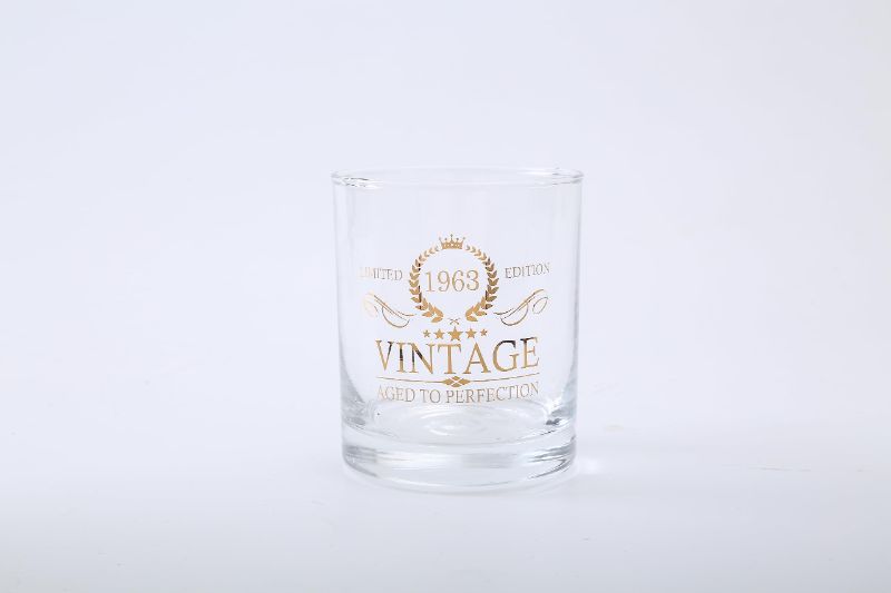 Photo 1 of Men's 60th Birthday Gift, 1963 Whiskey Glass, Decorative Gift to Celebrate Men's 60th Birthday Party, Whiskey Glass for 60th Father, Husband, Friend, Vintage Style Whiskey Glass, 11oz (1963)