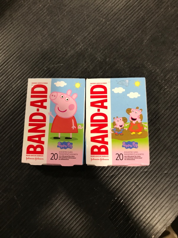 Photo 2 of 2 Pack -Band-Aid Bandages, Adhesive, Peppa Pig, Assorted Sizes - 20 bandages