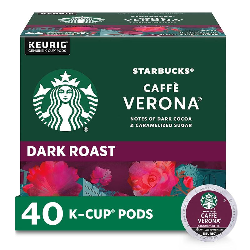 Photo 1 of Starbucks K-Cup Coffee Pods—Dark Roast Coffee—Caffè Verona for Keurig Brewers—100% Arabica—1 box (40 pods)
