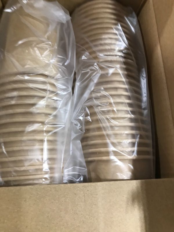 Photo 1 of 12oz. Kraft Paper Cups, Hot and Cold Beverage Cups, Disposable Coffee Water Juice Cups, 12 oz Hot/Cold Insulated Coffee Cups, Biodegradable, 12 oz Paper Cups100count
