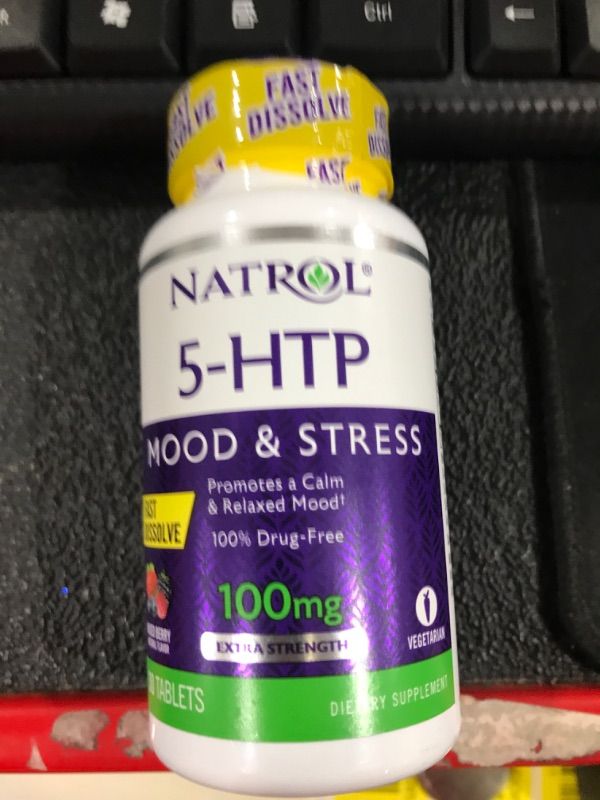 Photo 2 of 5-HTP Fast Dissolve 100 mg Mixed Berry 
BEST BY: 10/31/2024