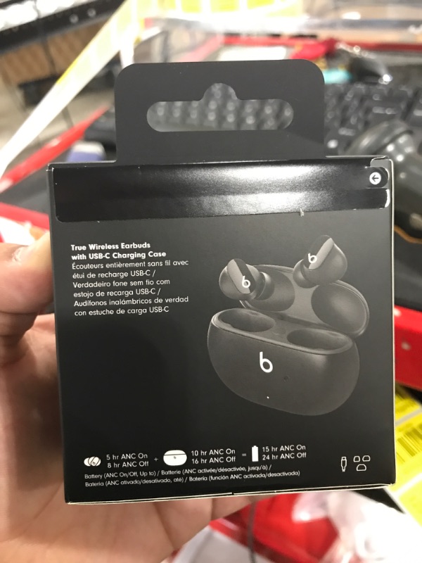 Photo 2 of Beats Studio Buds - True Wireless Noise Cancelling Earbuds - Compatible with Apple & Android, Built-in Microphone, IPX4 Rating, Sweat Resistant Earphones, Class 1 Bluetooth Headphones - Black Black Studio Buds