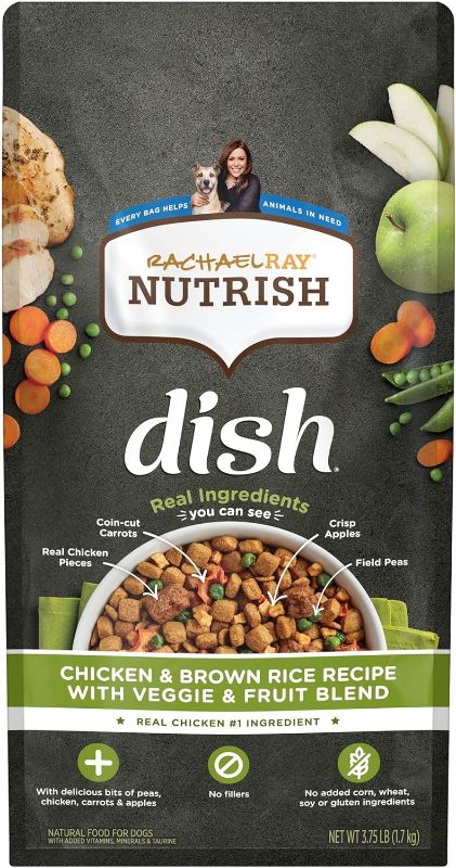 Photo 1 of Rachael Ray Nutrish Dish Premium Natural Dry Dog Food, Chicken & Brown Rice Recipe with Veggies & Fruit, 3.75 Pounds
