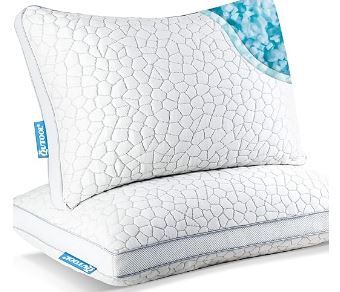 Photo 1 of QUTOOL Bed Pillows Queen Size Set of 2, Shredded Memory Foam Pillows 2 Pack, Cooling Gel Pillows for Sleeping, Adjustable Pillows for Side Stomach and Back Sleepers with Washable Cover