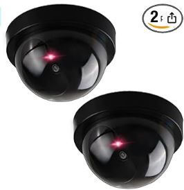 Photo 1 of Dummy Security Camera – Realistic Set of 2 Mini Fake Security Cameras – Durable and Reliable Dummy Outdoor Camera – Battery-Operated Fake Cameras with Red Light – Easy Installation