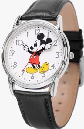 Photo 1 of Disney Mickey Mouse Adult Classic Cardiff Articulating Hands Analog Quartz Leather Strap Watch