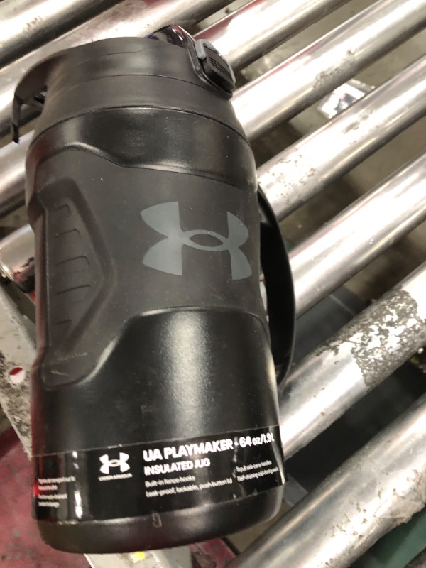 Photo 2 of UNDER ARMOUR Playmaker Sport Jug, Water Bottle with Handle, Foam Insulated & Leak Resistant, 64oz Black/Black