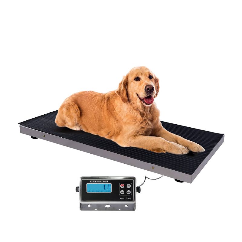 Photo 1 of Digital Pet Scale for Dogs, Animal Scale Platform, 3 Weighing Modes, kg, oz, lb, Max 220 lbs, Precision 10g, 25.6 X 17.7inchs, Black