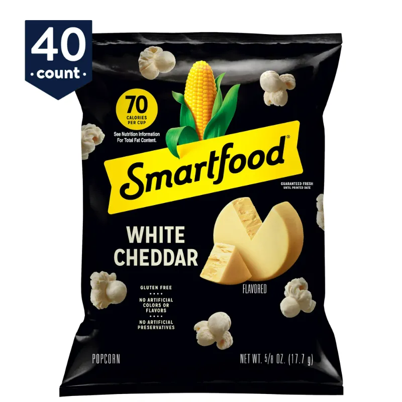 Photo 1 of Smartfood Popcorn White Cheddar Flavored Popcorn Snacks, 0.625 Oz Bags, 40 Count Multipack
