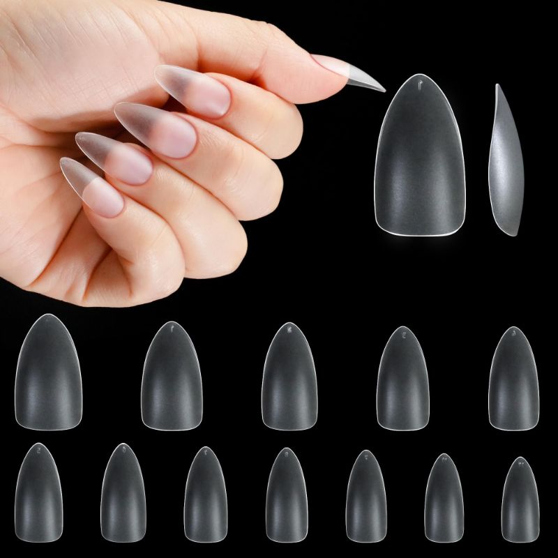 Photo 1 of 1092Pcs Short Almond Fake Nail Tips, Soft Gel Nail Tips Full Cover Matte Almond False Nails Gel Tips Pre-shaped Gel Nails Press on for Nail Extension Home DIY Nail Salon