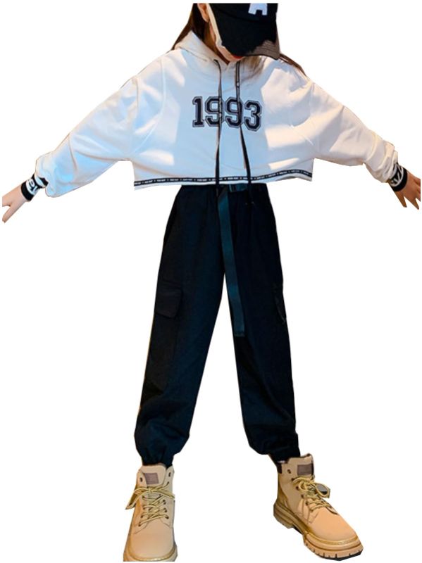 Photo 1 of Girls Tie Dye Pullover Hoodies Sweatshirt Sweatpant Tracksuit Sweatsuits Set 2-12Y 7-8 Years Graphic White