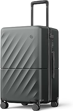 Photo 1 of NINETYGO 22 Inch Luggage with Spinner Wheels, 40/60 Checked Trunk Luggage for Short Trips, 68L Ideal for Packing Wide Brim Hats, TSA Lock, 24.4 X 14.8 X 13.8 (Slate Grey, Hudson) 
