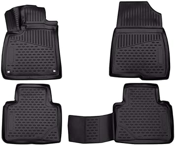 Photo 1 of Fits 2018-2023 Honda Accord Floor Mats Front & 2nd Row Seat Liner Set 3D Custom Fit All-Weather Full Set Liners (Black)
