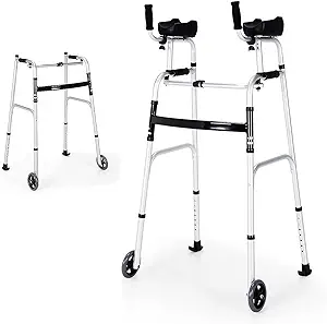 Photo 1 of Walkers for Seniors,Foldable Standard Walker,Lightweight Aluminum Alloy Rehabilitation Auxiliary Walker, Adjustable Walking Aid for Senior, Elderly, Limited Mobility,440lbs 