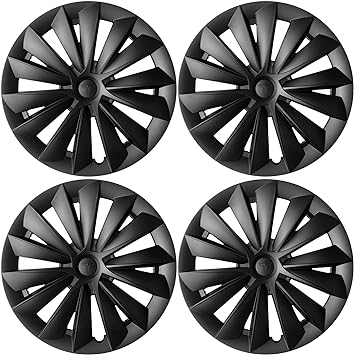 Photo 1 of JIMALL 4PCS Tesla Model Y Wheel Covers 19 Inch, Exclusive Black Blade Model Y 19 Inch Wheel Cover, Easy-Installation ABS Tesla Model Y Hubcaps Fits for 2019-2024 Model Y with 19'' Gemini Rim Protector