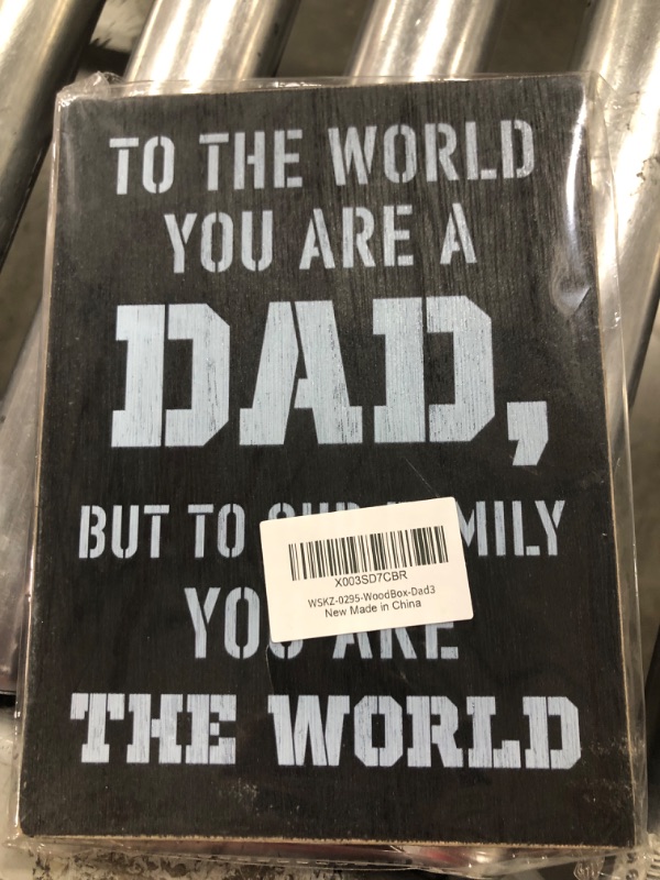 Photo 2 of Dad Decor Sign Gifts from Daughter Son, Country to the World You are a Dad Wooden Box 6 x 8 Inches, Father's Day Wood Box Sign for Home Decor, Black