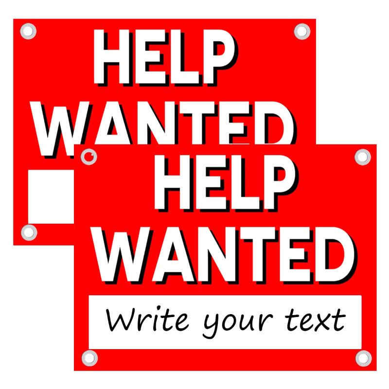 Photo 1 of 2 PC Help Wanted Sign - 12x16 Coroplast Hiring Signs for Business - Help Wanted Signs for Business - Now Hiring Signs - Business Sign Now Hiring Sign