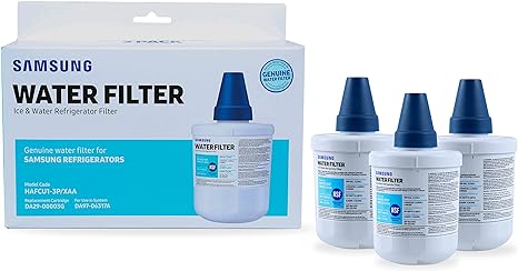Photo 1 of SAMSUNG Genuine Filters for Refrigerator Water and Ice, Carbon Block Filtration for Clean, Clear Drinking Water, DA29-00003G, 3 Pack