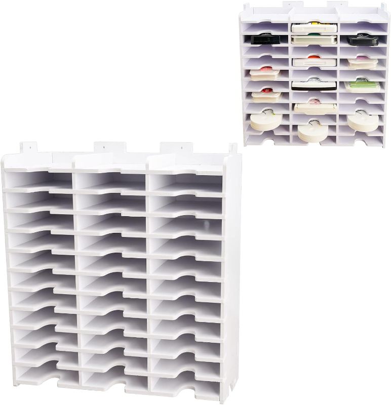 Photo 1 of Sanfurney 36 Slots Ink Pad Holder and Stamp Pad Storage Organizer for Stampin Up or Ranger Ink Pads Diamond Painting Tray Rack for Crafts Supply, Stackable Wall Mount
