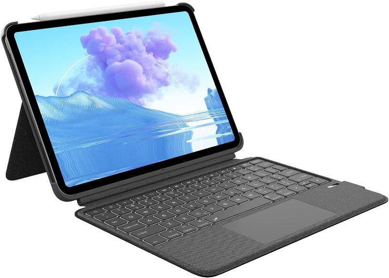 Photo 1 of CHESONA Magnetic Detachable iPad Pro 11-inch Case (4th Gen - 2022), Multi-Touch Trackpad, 7-Color Backlit, Bluetooth Keyboard with Kickstand for iPad Pro 11 4th/3rd/2nd/1st Gen, Air 5/4

