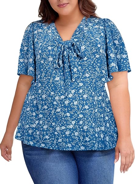 Photo 1 of 4X- Women Plus Size Sweetheart Neck Short Sleeve Shirred Peplum Blouse Tops Shirts(1X-5X)
