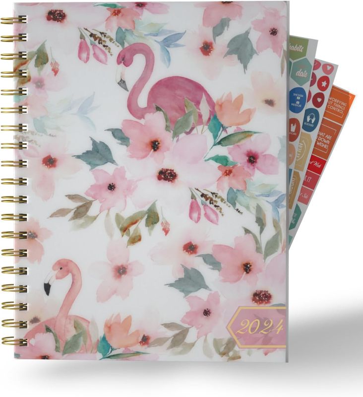 Photo 1 of Ymumuda Planner 2024, 12-Month Planner from JAN.2024 to DEC.2024, 7" X 10", Weekly Monthly Planner 2024 with Waterproof Cover, Sticky Index Tabs, Large Writing Blocks, Floral 13