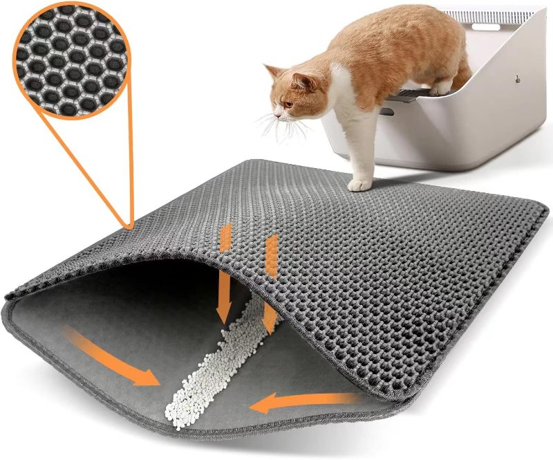 Photo 1 of Conlun Cat Litter Mat Cat Litter Trapping Mat, Honeycomb Double Layer Design, Urine and Water Proof Material, Scatter Control, Less Waste?Easier to Clean,Washable
