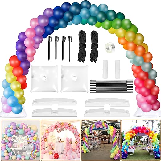 Photo 1 of Toosci Balloon Arch Kit 9FT Height & 10FT Width, Adjustable Balloon Arch Stand Set?Balloon Arch Frame with Base for Wedding Baby Shower Birthday Party Supplies Decorations 