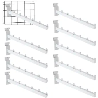 Photo 1 of Zonon 10 Pieces 6 Ball Waterfall Grid Wall Hangers 12 inch White Grid Wall Hook Faceout Wire Display Rack for Displaying Clothing Retail Shirt Accessories Housewares 