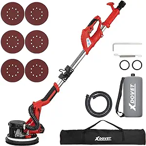 Photo 1 of XDOVET Drywall Sander, 750W Electric Sander with 6 Pcs Sanding discs, 6 Variable Speed 800-1750 RPM Wall Sander with Extendable Handle, LED Light, Long Dust Hose, Storage Bag