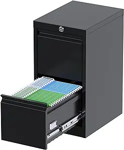 Photo 1 of GangMei 2 Drawers Vertical File Cabinet, Metal Lockable Filing Cabinet, Office File Storage Cabinet for A4 Letter/Legal Size, Assembly Required 