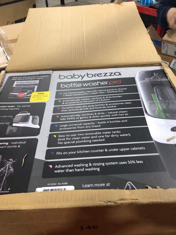 Photo 3 of Baby Brezza Bottle Washer Pro - Baby Bottle Washer, Sterilizer + Dryer - All in One Machine Cleans Bottles, Pump Parts, & Sippy Cups - Replaces Hand Washing, Bottle Brushes and Drying Racks

