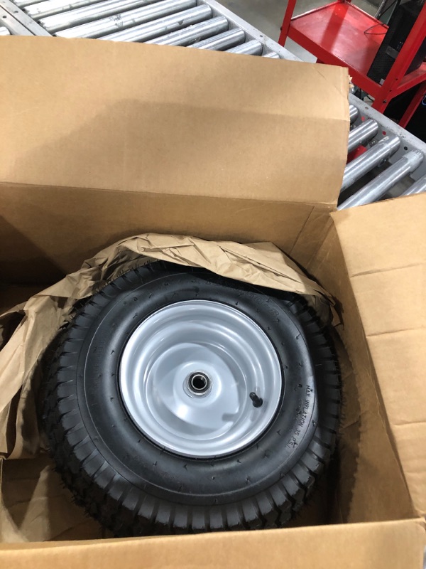 Photo 1 of 16x6.50-8 Tire and Wheel, Replacement for Riding Lawn Mower, Garden Trailer & Lawn Tractor, 16x6.5-8 Tires on Rim Tubeless Front Tire Assembly with 3/4" Grease Bearings, 3" Offset Hub (1 Pack)
