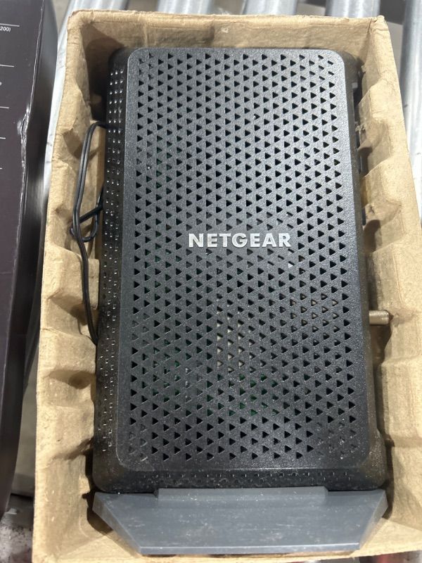 Photo 2 of NETGEAR Nighthawk Cable Modem CM1200 - Compatible with all Cable Providers including Xfinity by Comcast, Spectrum, Cox | For Cable Plans Up to 2 Gigabits | 4 x 1G Ethernet ports | DOCSIS 3.1, Black
