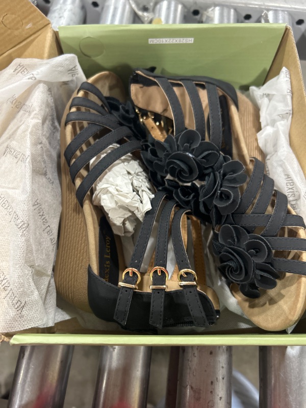 Photo 2 of Alexis Leroy Women's Summer T-Straps Buckle Design Fashion Wedge Heel Sandals / size 37