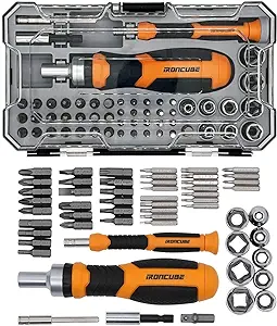 Photo 1 of ironcube Ratcheting Screwdriver Bit Set with Socket Set 56-Piece - Perfect for Everyday Home Installation, DIY, and Repairs