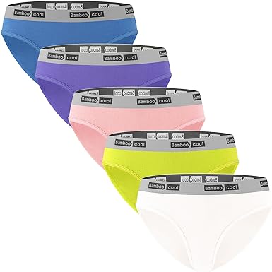 Photo 1 of BAMBOO COOL Womens Underwear Soft Hi-Cut Bikini Brief Moisture Wicking Panties for Women, 5 Pack /XXL