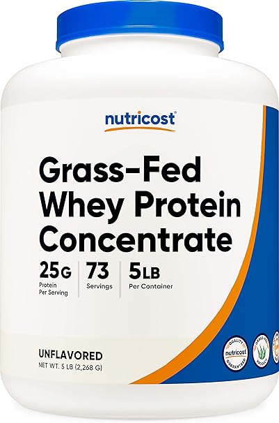 Photo 1 of Nutricost -Fed Whey Protein Concentrate (Unflavored) 5LBS - Undenatured, Non-GMO, Gluten Free