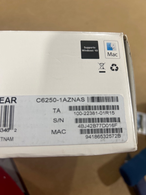 Photo 3 of NETGEAR Cable Modem Router Combo dual band C6250 - Compatible with All Cable Providers Including Xfinity by Comcast, Spectrum, Cox | for Cable Plans Up to 300 Mbps | AC1600 Wi-Fi Speed | DOCSIS 3.0 300Mbps, DOCSIS 3.0