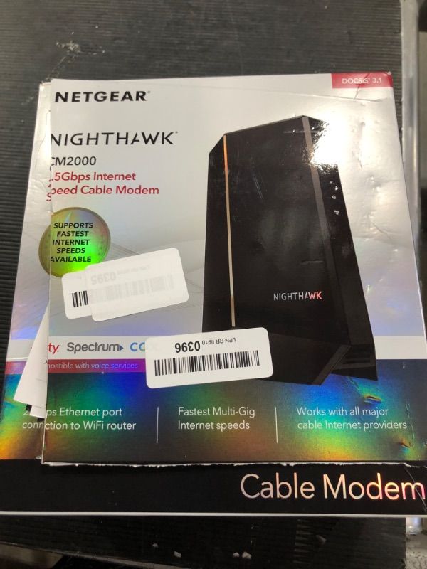 Photo 4 of NETGEAR Nighthawk Multi-Gig Cable Modem (CM2000) - Compatible With All Cable Providers Incl. Xfinity, Spectrum, Cox - For Cable Plans up to 2.5Gbps - DOCSIS 3.1
