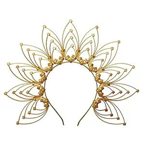 Photo 1 of BPURB Gothic Halo Zip Tie Crown Zip Tie Headband Halo Headband Halo HeaddressZip tie Feather Crown Goth Headband (Gold) 