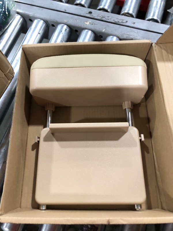 Photo 2 of JEYODA Car Armrest Box Adjustable Pad Refit Car Central Lift Armres Storage Organizer Box Arm Rest(Beige)