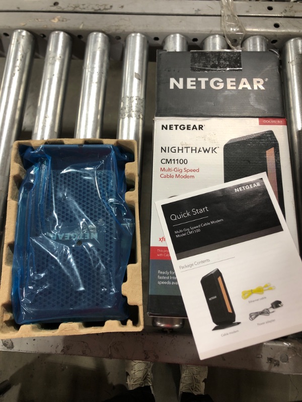 Photo 3 of NETGEAR Nighthawk Multi-Gig Cable Modem (CM1100) - Compatible With All Cable Providers Incl. Xfinity, Spectrum, Cox - For Cable Plans Up To 2Gbps – 2 x 1G Ethernet Ports - DOCSIS 3.1 Up to 2 Gigabits | 2 Ports
