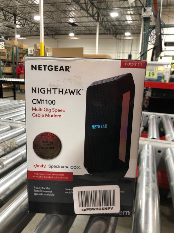 Photo 2 of NETGEAR Nighthawk Multi-Gig Cable Modem (CM1100) - Compatible With All Cable Providers Incl. Xfinity, Spectrum, Cox - For Cable Plans Up To 2Gbps – 2 x 1G Ethernet Ports - DOCSIS 3.1 Up to 2 Gigabits | 2 Ports
