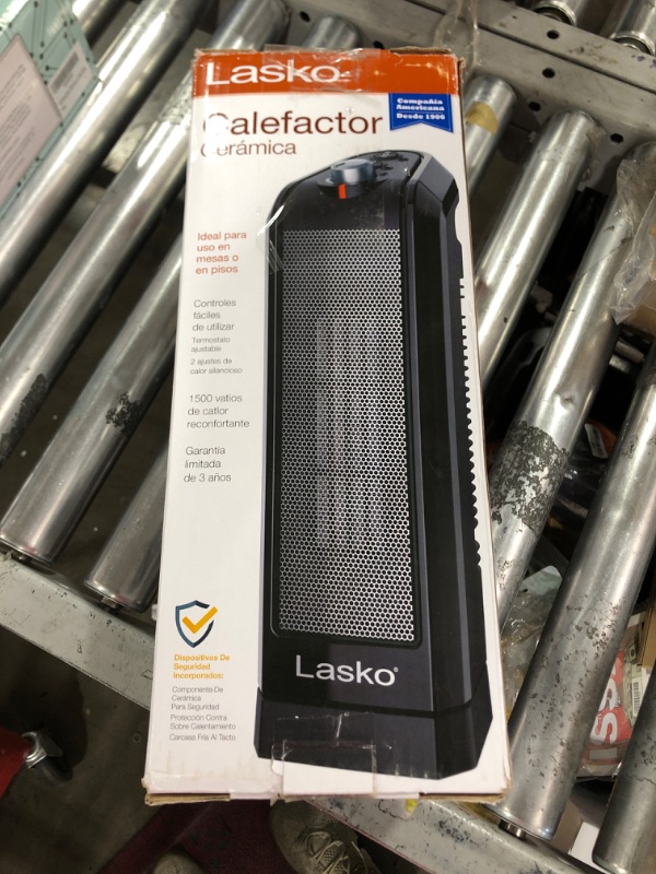 Photo 2 of Lasko Oscillating Ceramic Space Heater for Home with Overheat Protection, Thermostat, and 3 Speeds, 15.7 Inches, Black, 1500W, CT16450