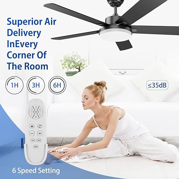 Photo 1 of Regair Ceiling Fans with Lights, 52 Inch Ceiling Fan with Lights and Remote Control, Modern Mahogany Brown Ceiling Fan with Light for Living Room Farmhouse Bedroom Mahogany  Brown 52 inch
