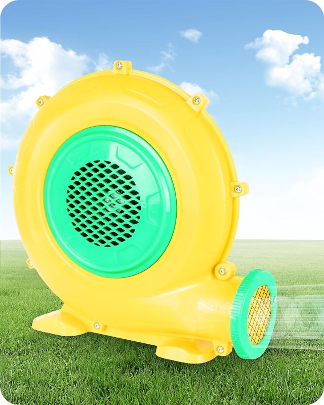 Photo 1 of Step4Fun Bounce House Air Blower for Inflatables, 480 Watt ETL Certified Electric Blower, Perfect for Inflatable Bounce House Water Slide and Bouncy Castle Indoor & Outdoor Yellow 480W Blower