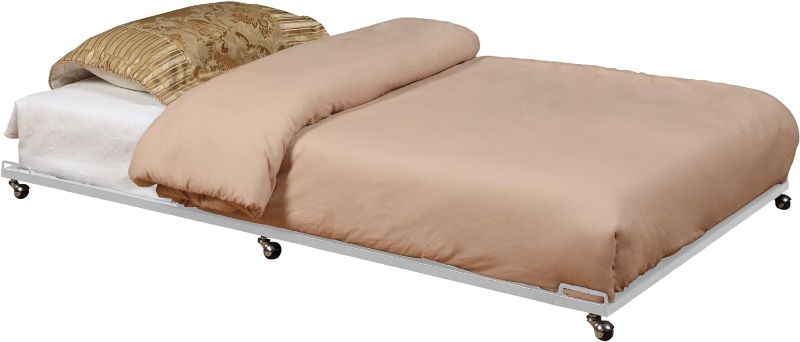 Photo 1 of Kings Brand Twin Size White Metal Roll Out Trundle Bed Frame For Daybed 