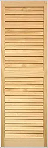 Photo 1 of LTL Home Products SHL63 Exterior Solid Wood Louvered Window Shutters, 15" x 63", Unfinished Pine 